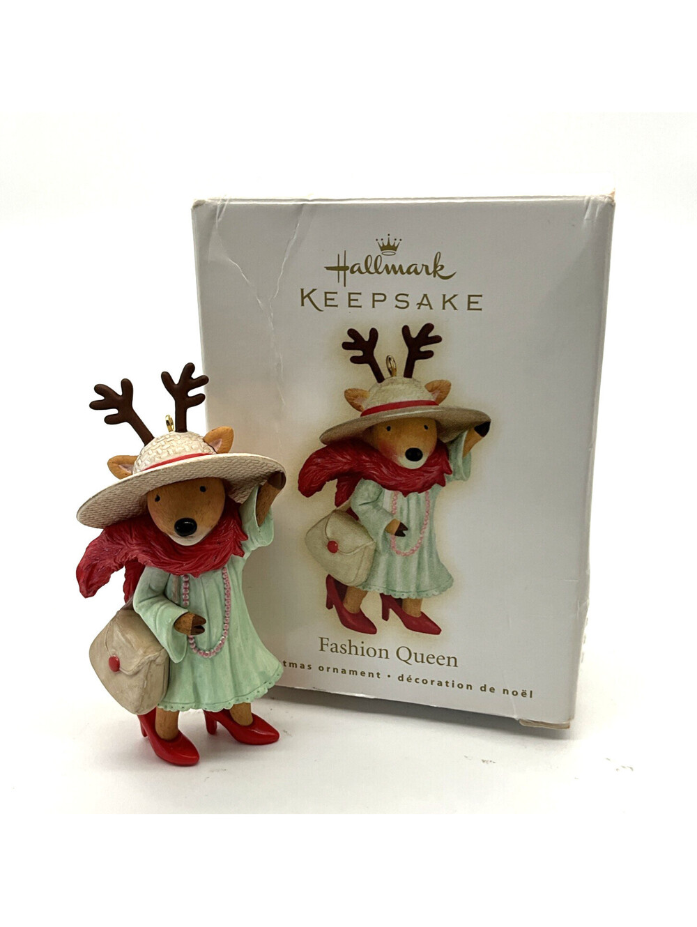 Hallmark Keepsake 2009 Fashion Queen Reindeer Dress Up Heels Christmas Ornament
